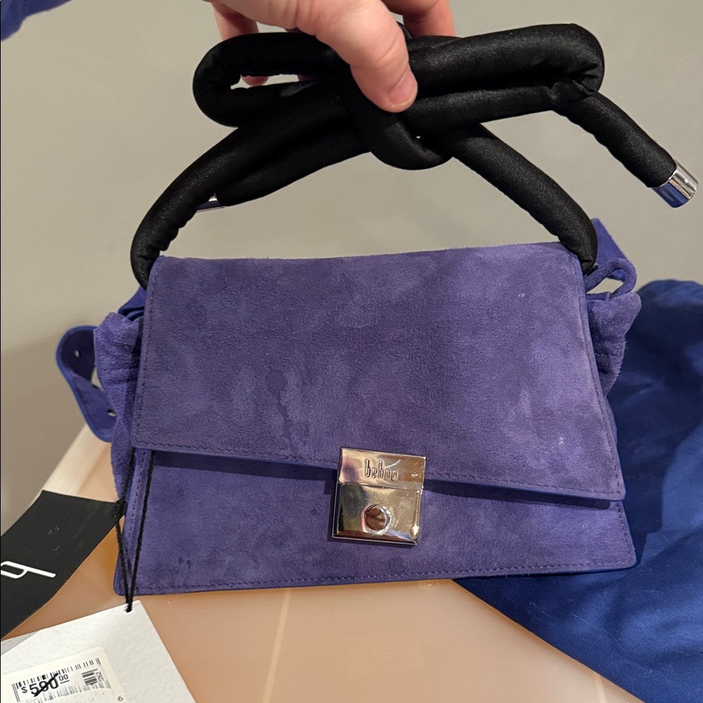 Behno Blue Suede Handbag *luxury boutique*